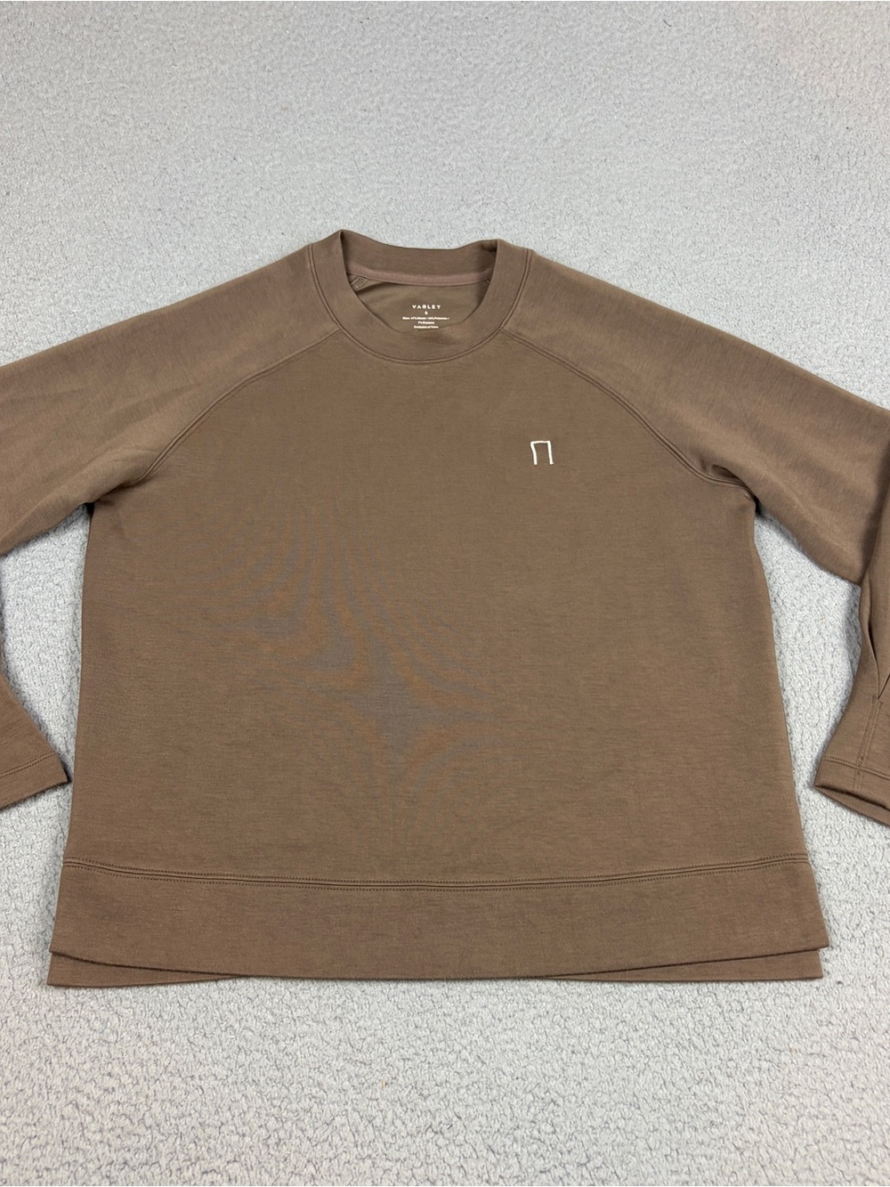 Varley Zosia Midlayer Sweatshirt Womens Small Sassafras Brown Crewneck Stretch